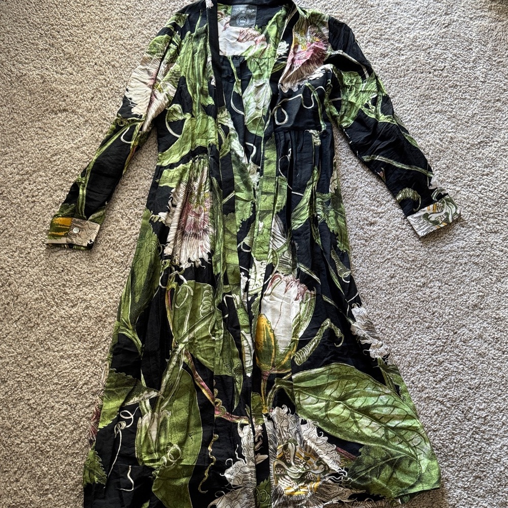 Botanical Print Long Sleeve Dress